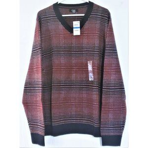 Alfani Men's Sweater V-Neck Long Sleeve Red 100% Cotton Size L and XL